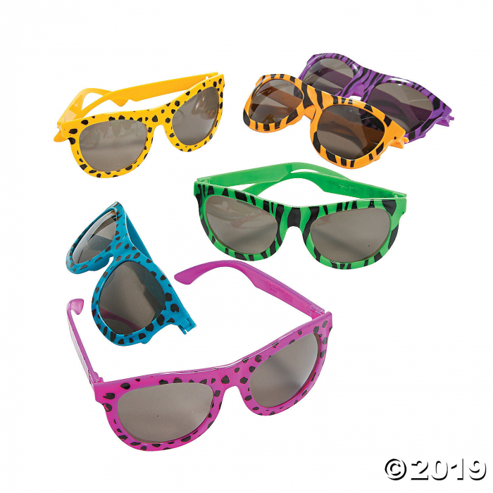 Bright Animal Print Sunglasses (Per Dozen)