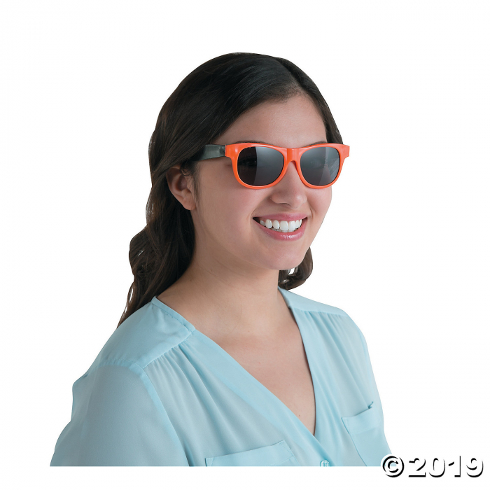 Adult's Orange & Black Two-Tone Sunglasses - 12 Pc. (Per Dozen)