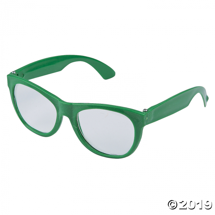 Green Clear Lens Glasses - 12 Pc. (Per Dozen)