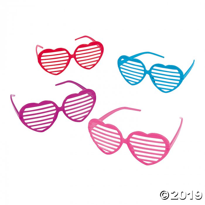 Heart-Shaped Shutter Sunglasses (Per Dozen)
