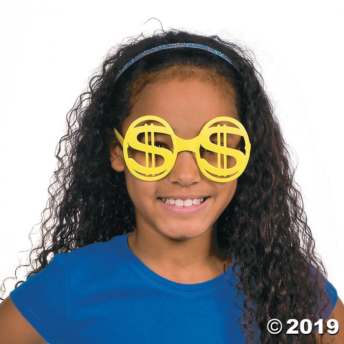 Bright Dollar Sign Glasses (Per Dozen)