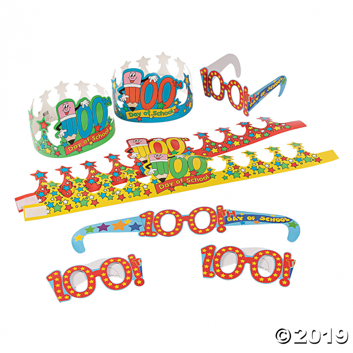 100th Day of School Crowns & Glasses (48 Piece(s))