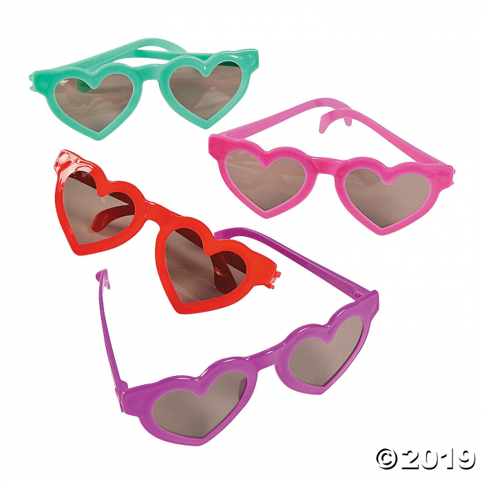 Kids' Heart-Shaped Sunglasses (Per Dozen)