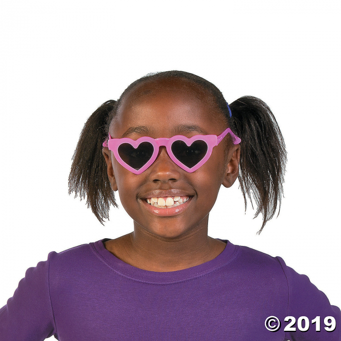 Kids' Heart-Shaped Sunglasses (Per Dozen)