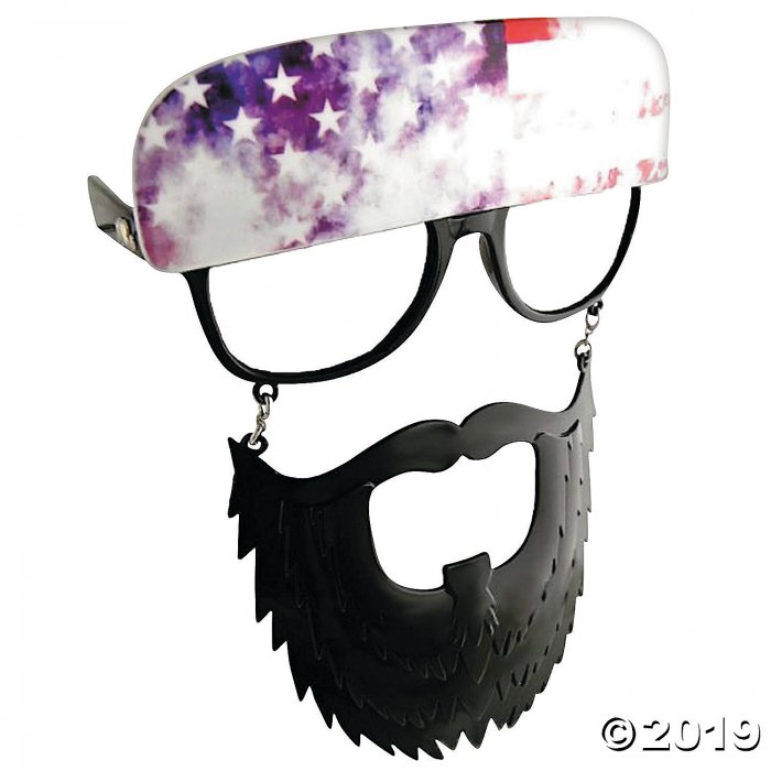 Clear Sun-Stache Glasses with Black Beard (1 Piece(s))