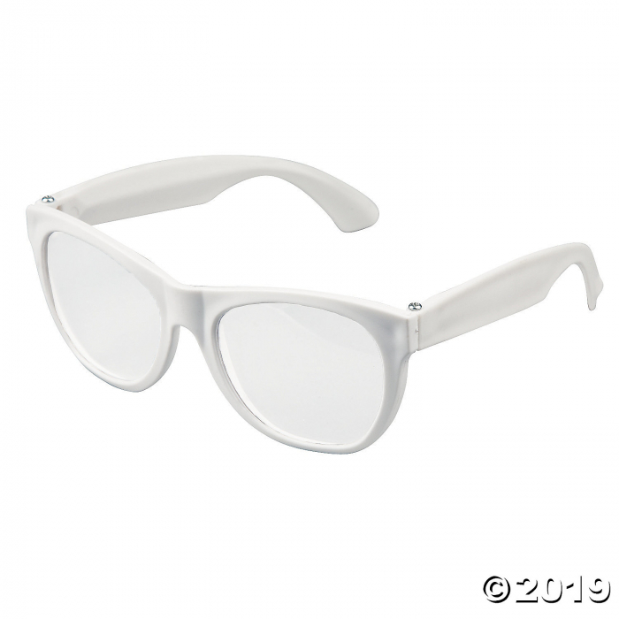 White Clear Lens Glasses - 12 Pc. (Per Dozen)