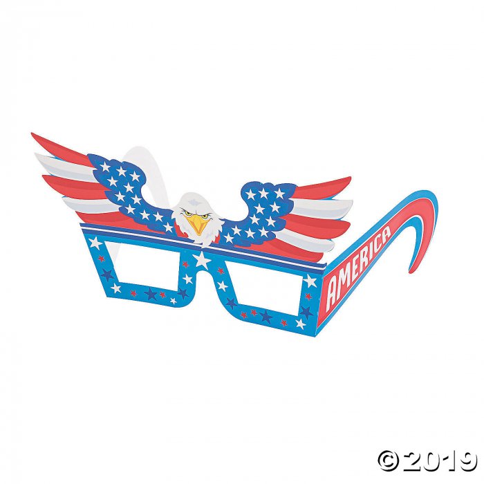 Patriotic Eagle Paper Glasses (Per Dozen)