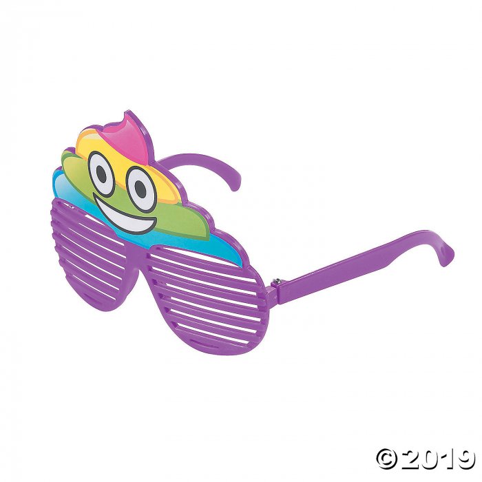 Kid's Rainbow Poop Emoji Shutter Glasses (Per Dozen)