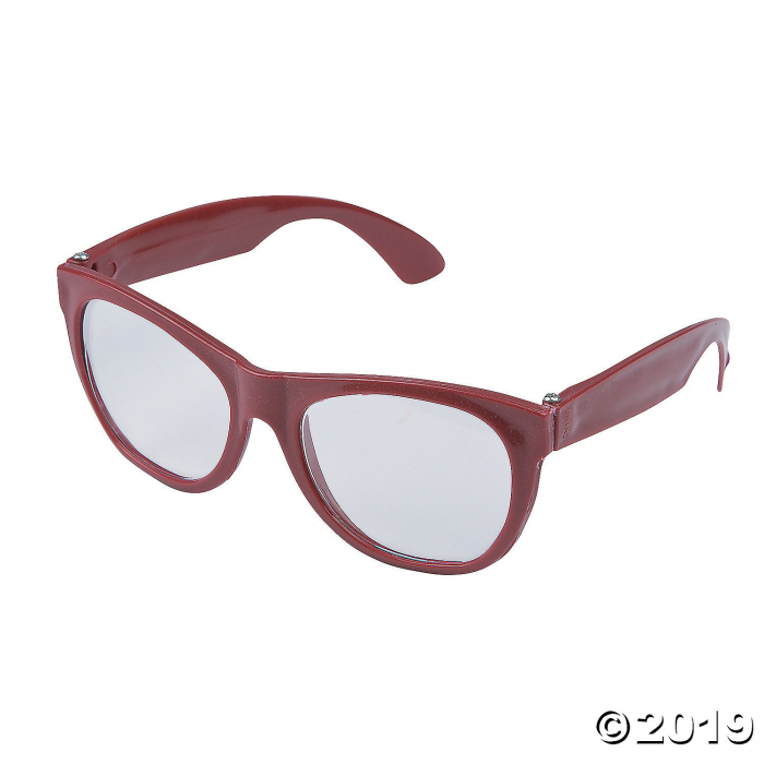 Burgundy Clear Lens Glasses - 12 Pc. (Per Dozen)