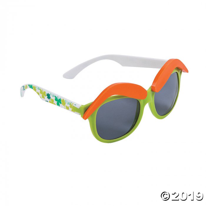 Adult's St. Patricks Day Eyebrow Sunglasses (Per Dozen)