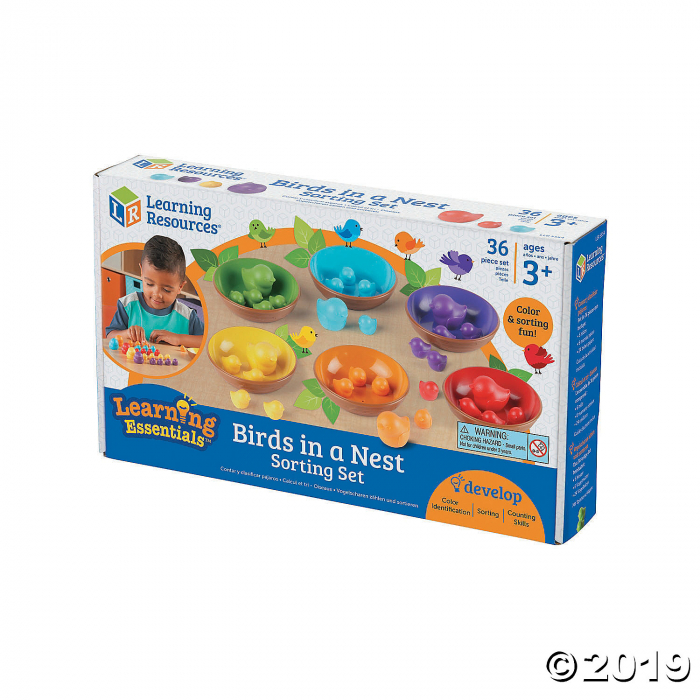 Learning Resources Birds In A Nest Sorting Set - Color Matching Fine Motor Skills Toy For Kids