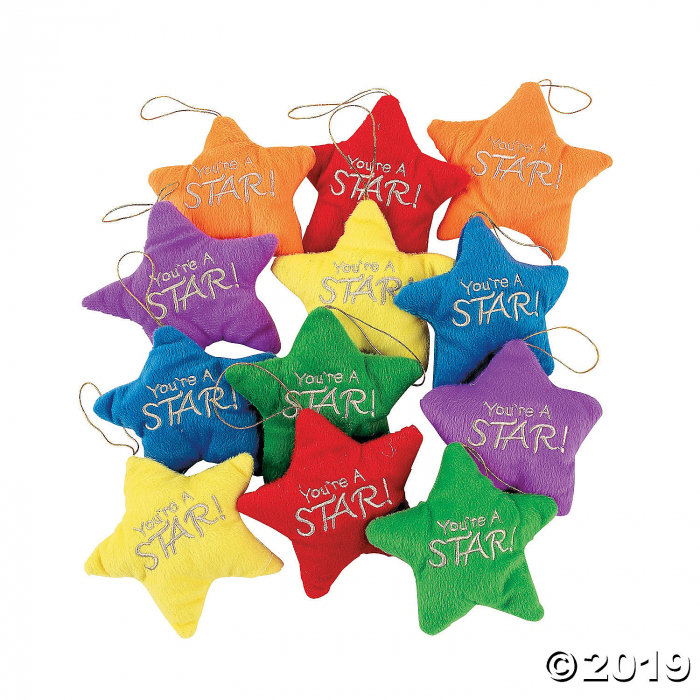 Colorful Plush Stars (Per Dozen) Colorful Plush Stars (Per Dozen)