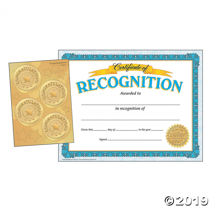 Recognition Certificates and Seals (1 Set(s)) | GlowUniverse.com