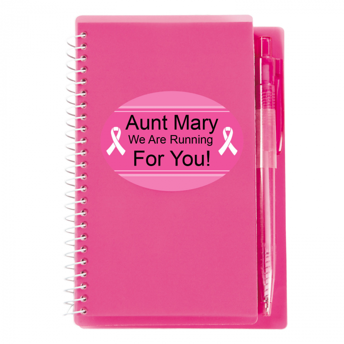 Personalized Pink Spiral Notebook & Pen Sets (Per Dozen)