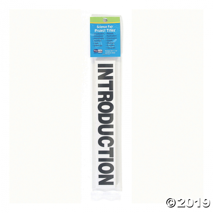 Flipside Science Fair Project Titles, Black Lettering on White, 13 Per Pack, 12 packs (12 Piece(s))