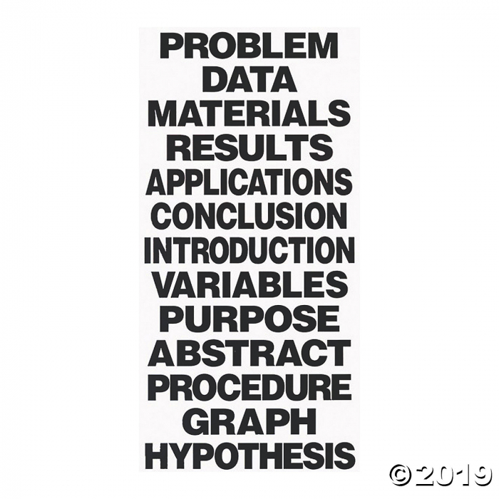 Flipside Science Fair Project Titles, Black Lettering on White, 13 Per Pack, 12 packs (12 Piece(s))