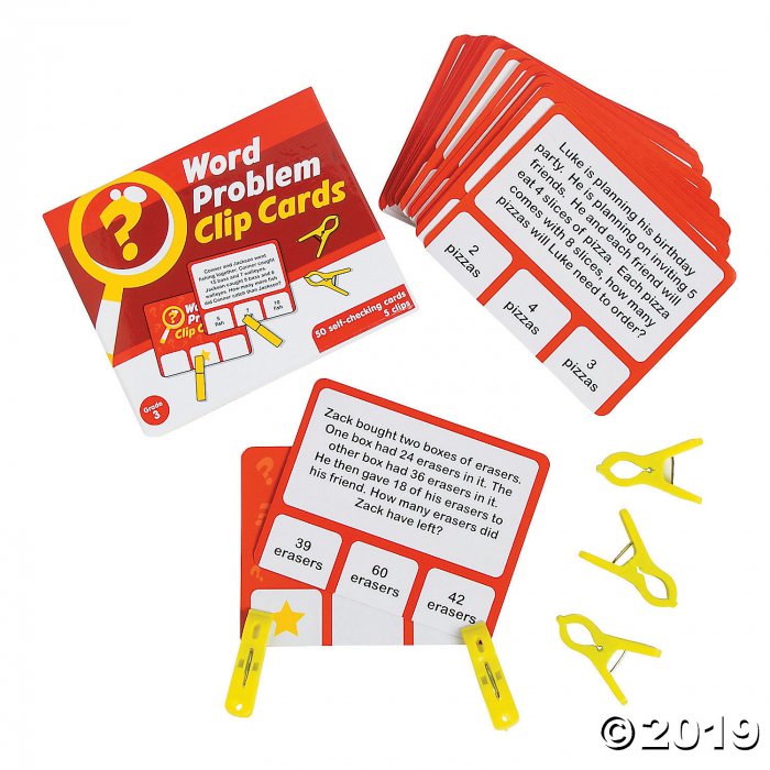 Word Problem Clip Cards  3rd Grade (1 Set(s))