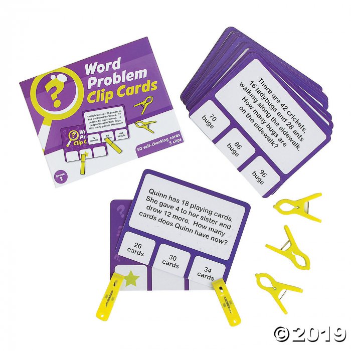 Word Problem Clip Cards  2nd Grade (1 Set(s))