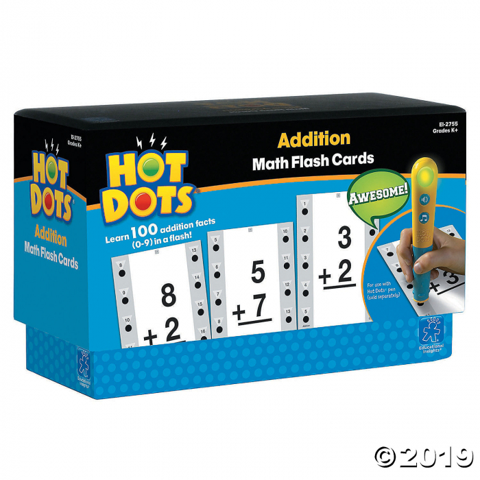 Hot Dots® Flash Cards, Addition Facts 0-9 (1 Set(s)) Hot Dots® Flash Cards, Addition Facts 0-9 (1 Set(s))