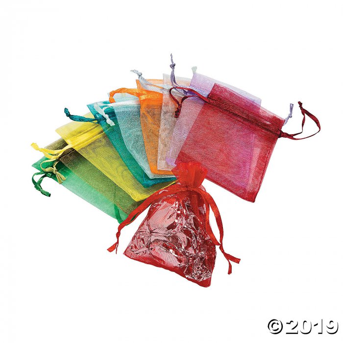 Mini Colorful Organza Drawstring Treat Bags (50 Piece(s))