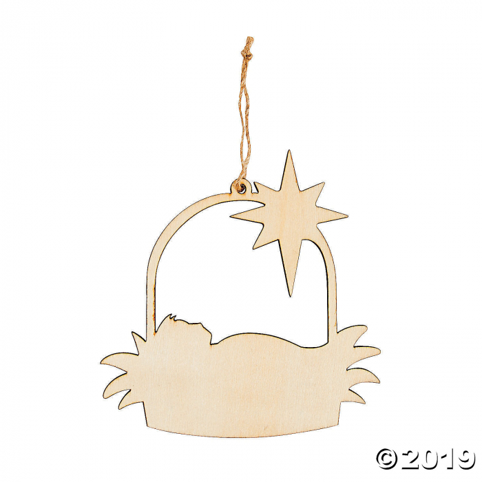 DIY Unfinished Wood Nativity Silhouette Ornaments (Per Dozen)