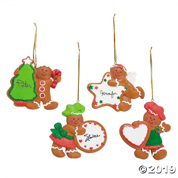 Write-A-Name Gingerbread Cookie Ornaments (Per Dozen)