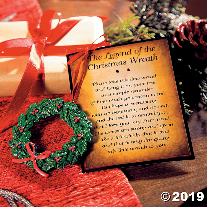 The Legend of the Christmas Wreath Ornaments on Card (Per Dozen)