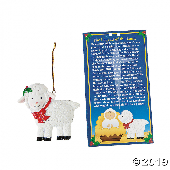 Legend of the Lamb Christmas Ornaments with Card (Per Dozen)
