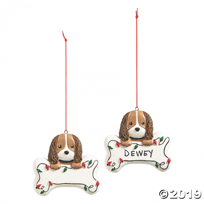 Write-A-Name Puppy Ornaments (Per Dozen)