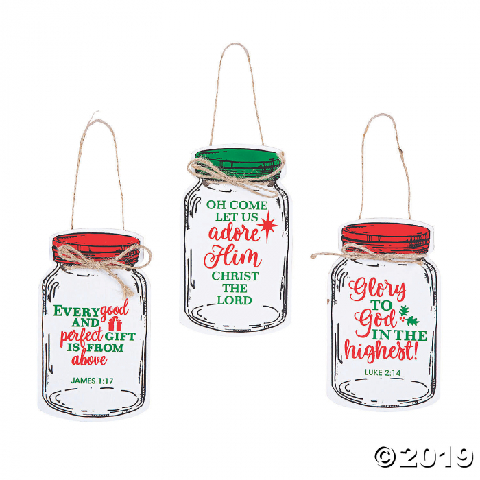 Inspirational Mason Jar Ornaments (6 Piece(s)) Inspirational Mason Jar Ornaments (6 Piece(s))
