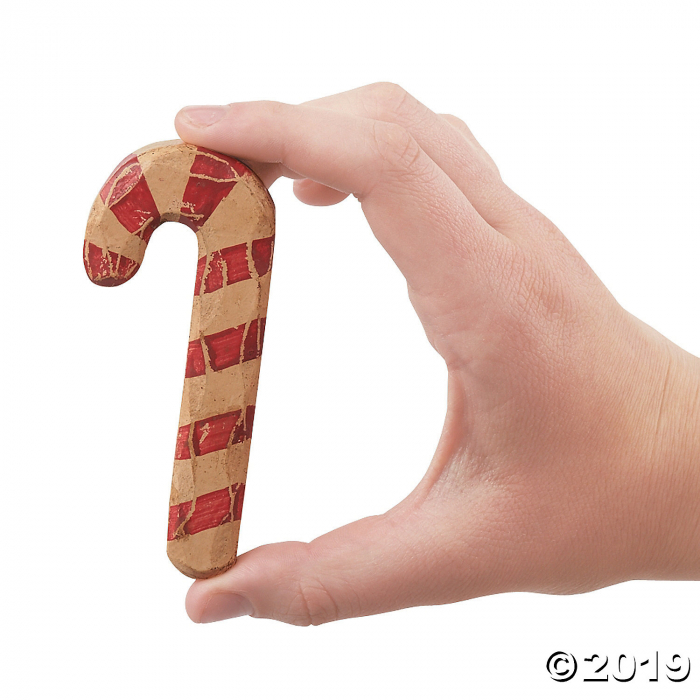 Carved Wood Candy Canes (6 Piece(s))