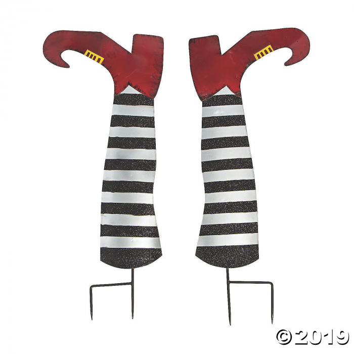 Gothic Halloween Witch Legs Yard Stakes (1 Set(s))