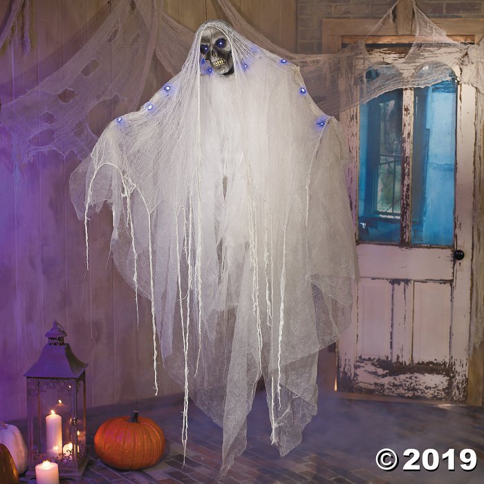 Hanging Ghost with Blue Lights Halloween Decoration