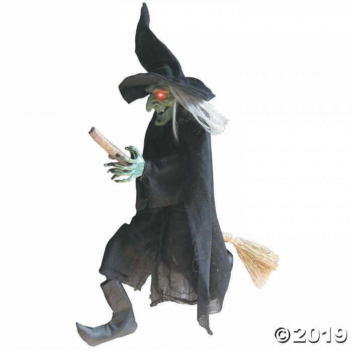 Hanging Witch On A Broom Halloween Decoration (1 Piece(s))