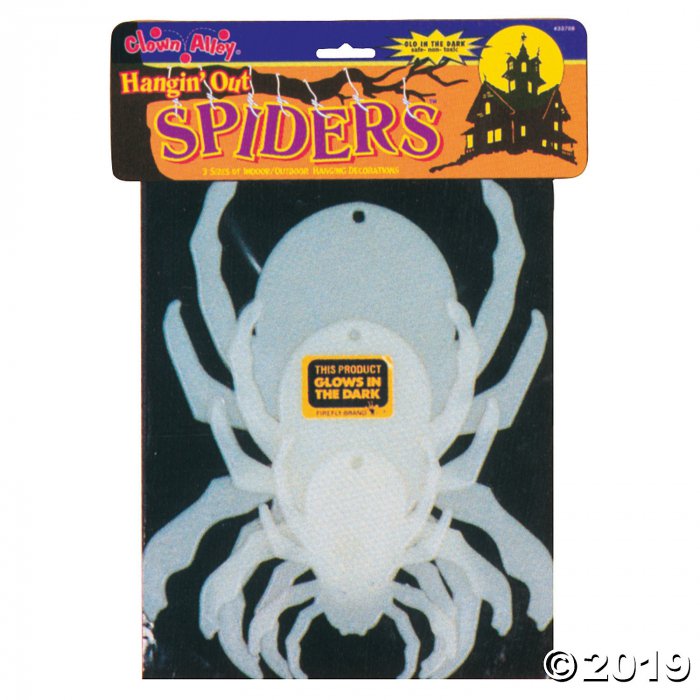 Hanging Glow-in-the-Dark Spiders Halloween Decoration (1 Piece(s))