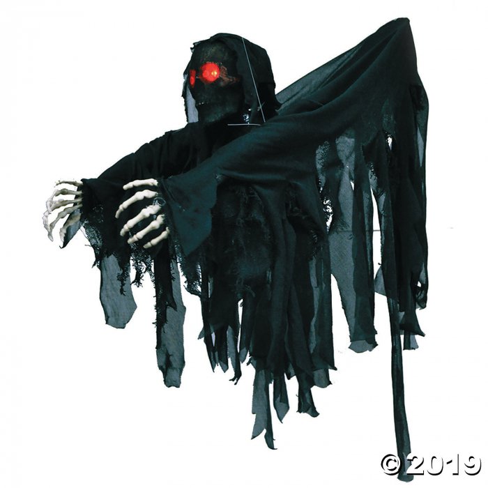 Hanging Black-Wrapped Ghoul Halloween Decoration