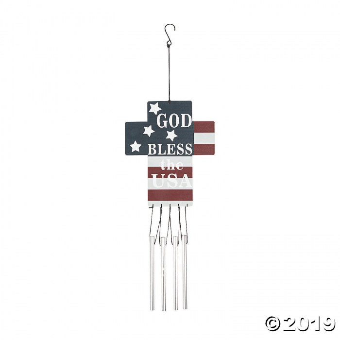 God Bless the USA Cross Wind Chime (1 Piece(s))