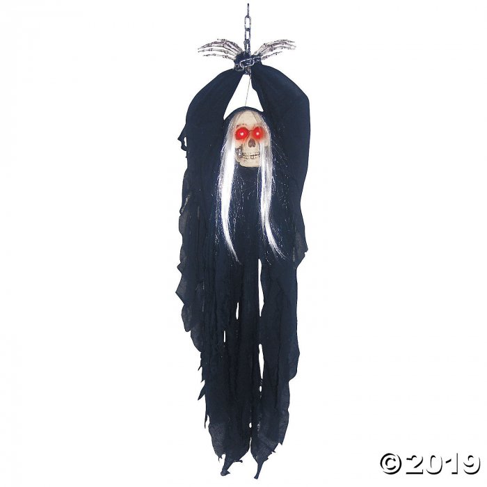 Light-Up Hanging Reaper In Chains Halloween Decoration