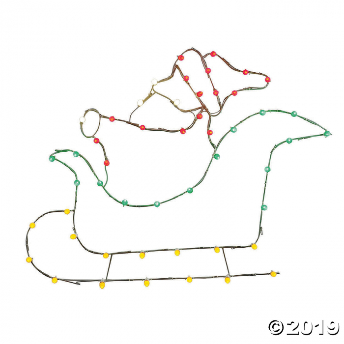 Vickerman 36" Multi-Colored LED Santa with Sleigh Wire Silhouette (1 Piece(s))