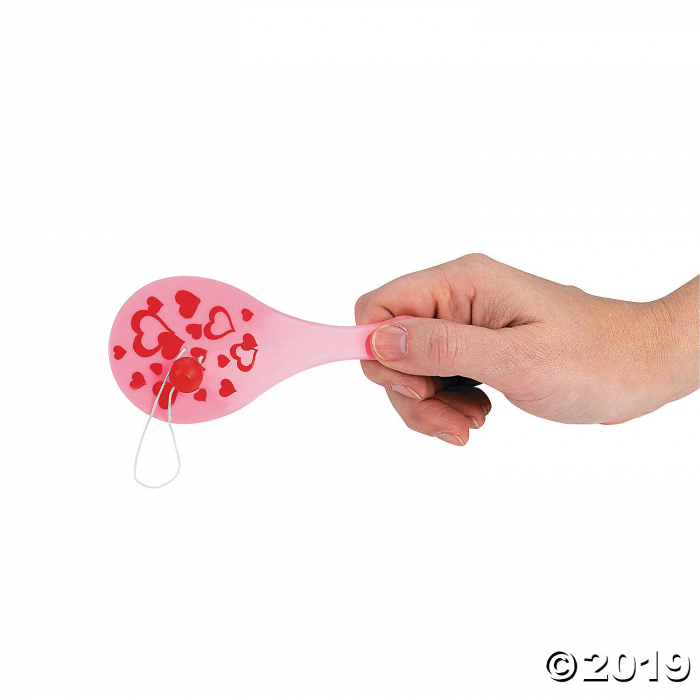 Valentine Mini Paddle Ball Games (48 Piece(s))