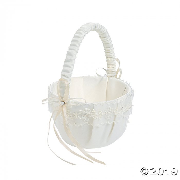 Ivory Lace Wedding Basket