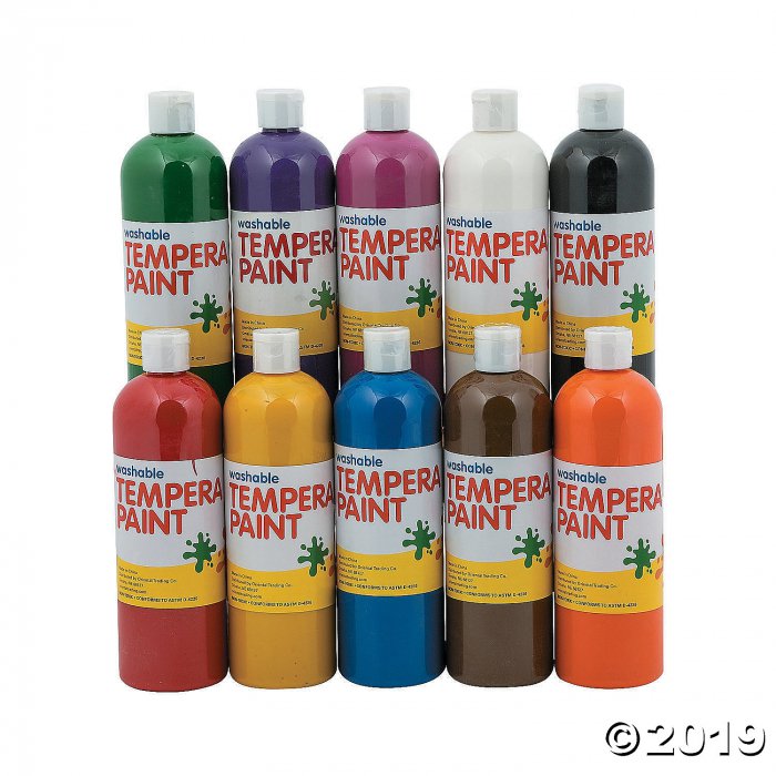 16-oz. Washable Classic Colors Tempera Paint - Set of 10 (1 Set(s
