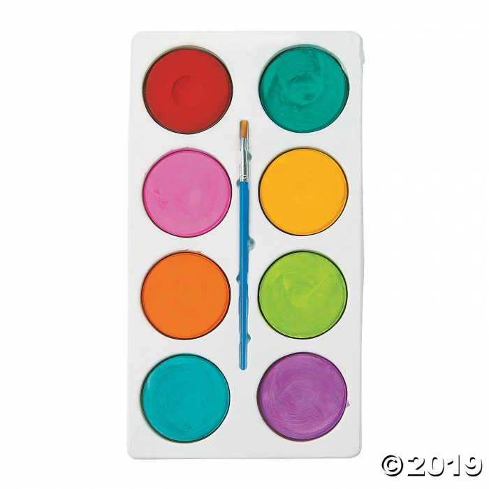 Washable Tropical Assorted Colors Tempera Paint Cakes - Set of 6 (6 Piece(s))