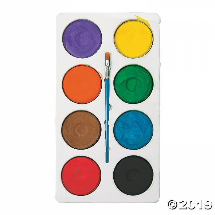 Washable Primary Assorted Colors Tempera Paint Cakes - Set of 6 (6 Piece(s))