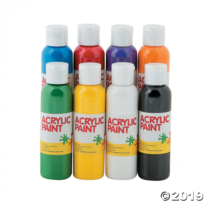 4-oz. Assorted Colors Acrylic Paint - Set of 8 (1 Set(s))