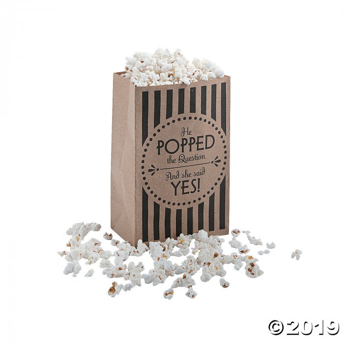 Medium Wedding Popcorn Kraft Paper Treat Bags (Per Dozen)