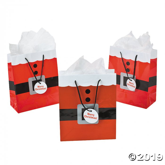 Medium Santa Gift Bags with Tag (Per Dozen)