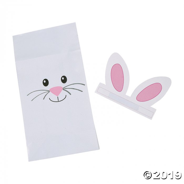White Easter Bunny Treat Bags - 12ct (Per Dozen)