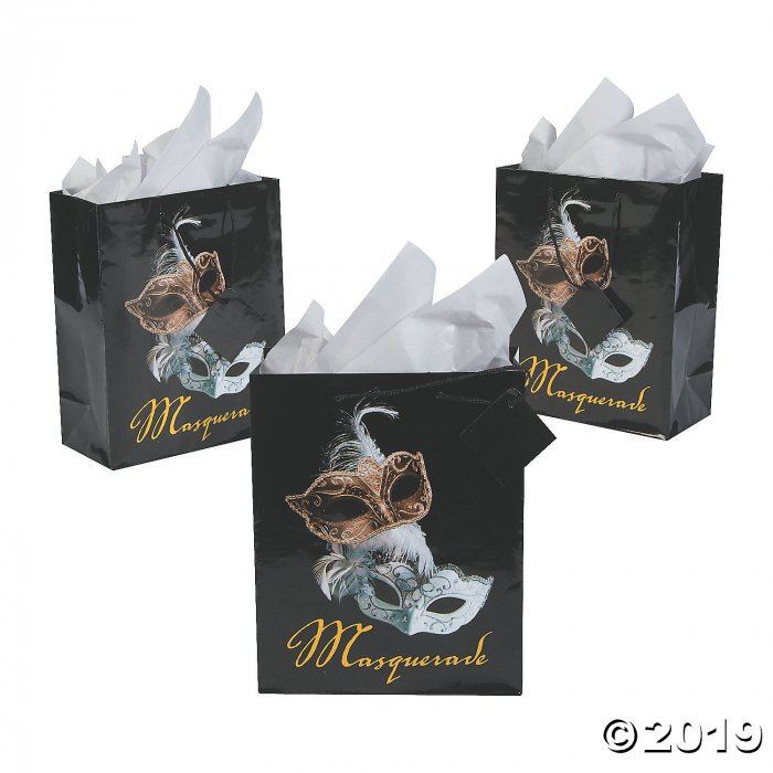 Medium Masquerade Ball Gift Bags with Tags (Per Dozen)