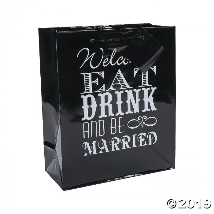 Medium Eat, Drink & Be Married Welcome Gift Bags with Tags (Per Dozen)